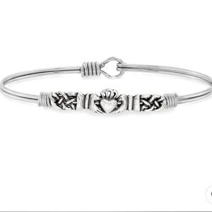 Luca + Danni Claddagh Bangle Bracelet - silver finish